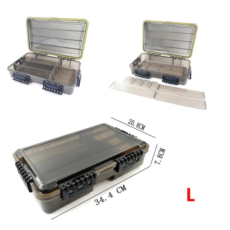 JSFUN Waterproof Fishing Tackle Box/Dry Tool Storage Box - Water Tight Storage Container - 3 Sizes - Heavy Duty Latch and Seal