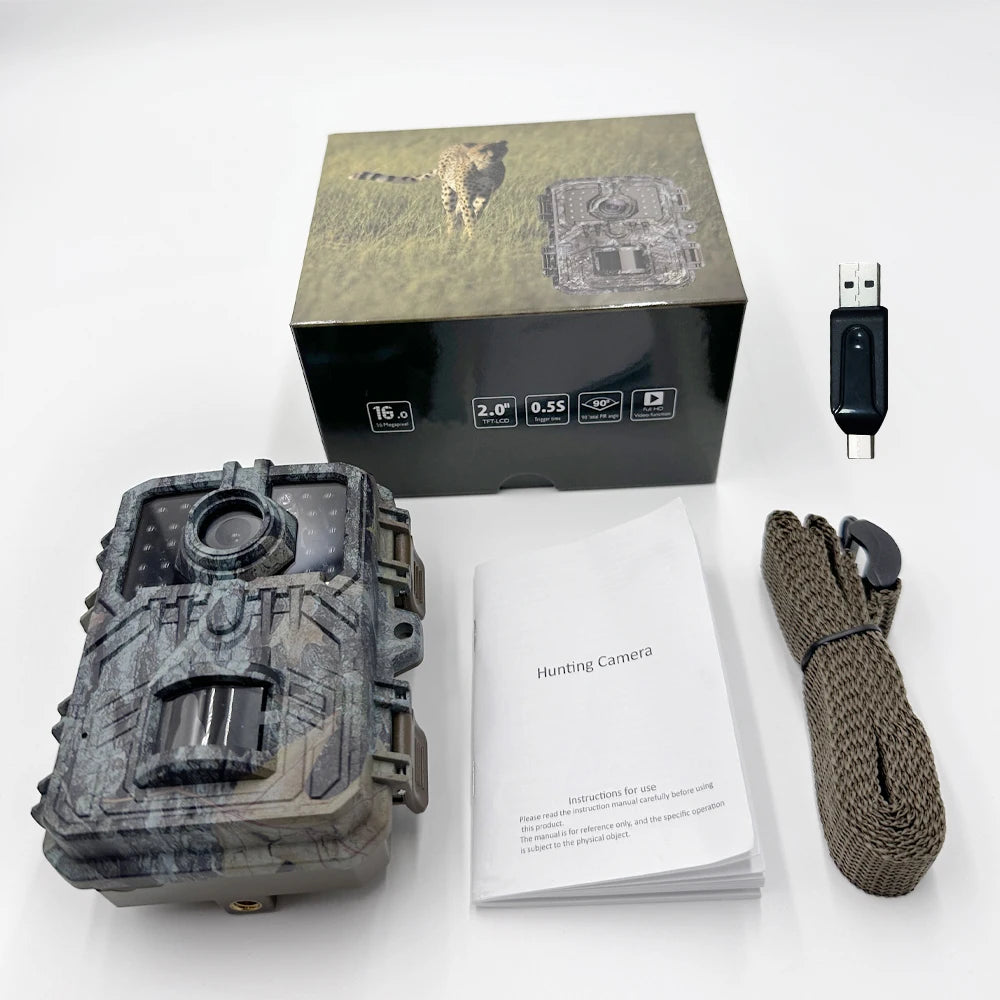 BORME Mini Trail Camera - MiniDL003 16MP 1080P - Night Vision Photo - Motion Camera