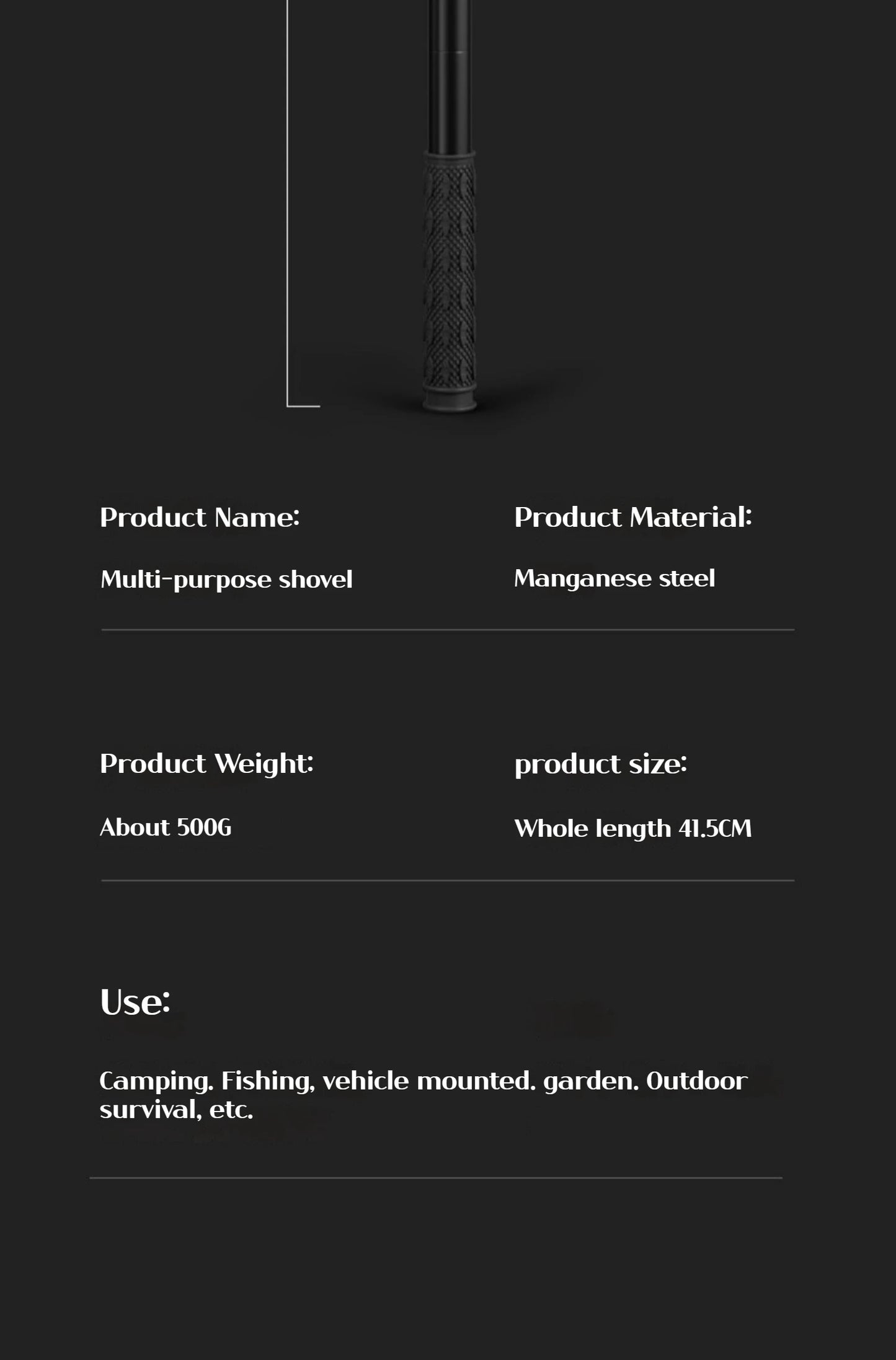 New Survival/Backpacking Folding Shovel & Pick - Steel Folding Spade with Serrated Edge & Carry Bag