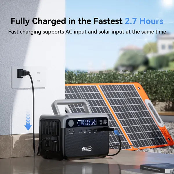 FF Flashfish 230.4Wh LiFePO4 300W (Peak 600W) Solar Generator - Portable Power Station/Power Bank