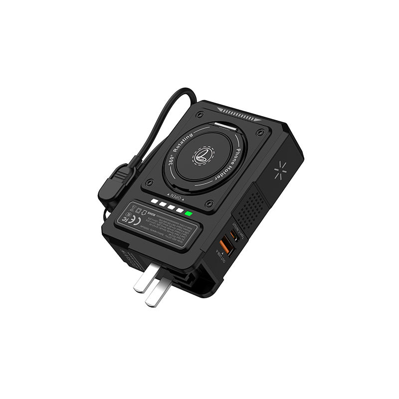 10,000 MAh Portable Power Bank - Built In Plug and Stand - Wireless Charging