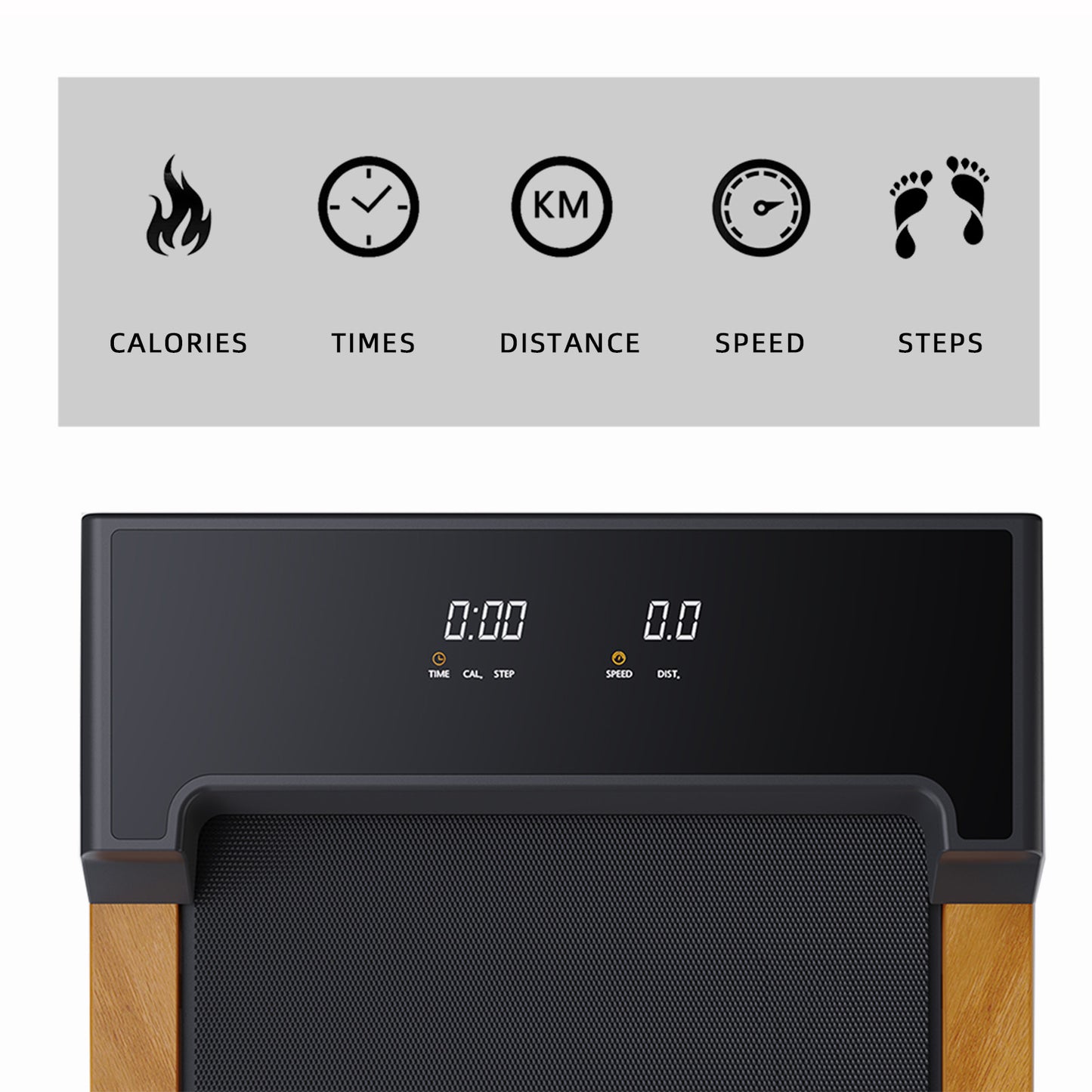 Real Wood Walking Pad - Quiet Portable Treadmill with Remote - LED/LCD Display