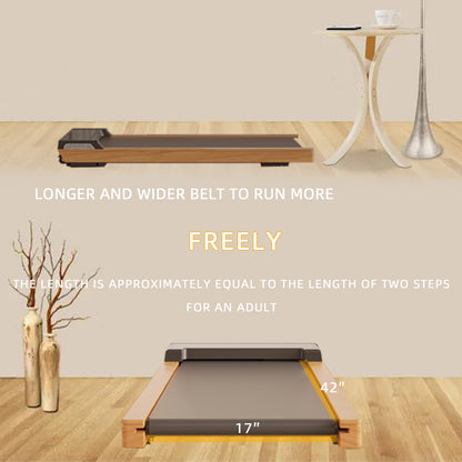 Real Wood Walking Pad - Quiet Portable Treadmill with Remote - LED/LCD Display