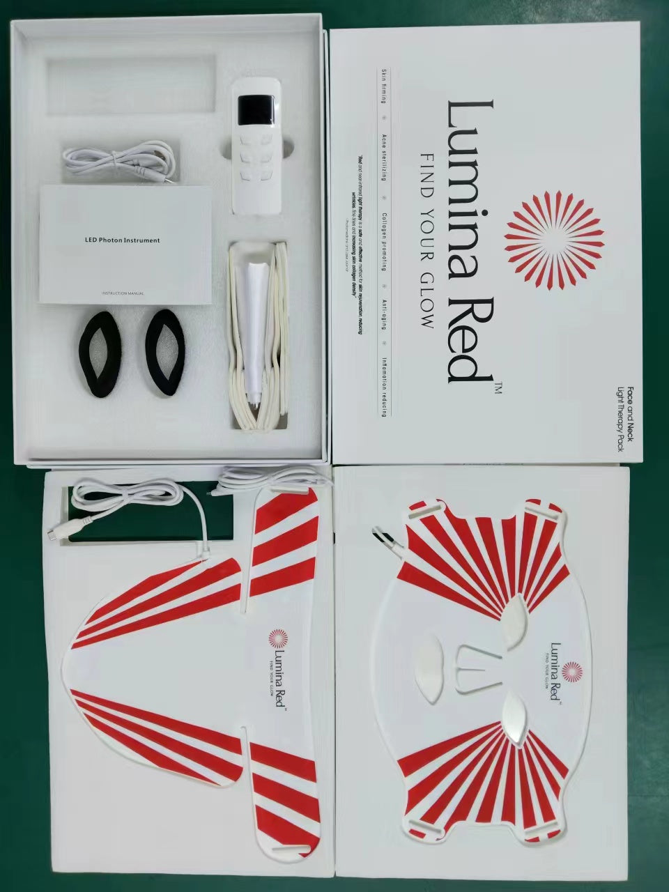 Near-Infrared LED Face Light Mask - 460nm, 590nm, 630nm, 850nm Spectrum Light