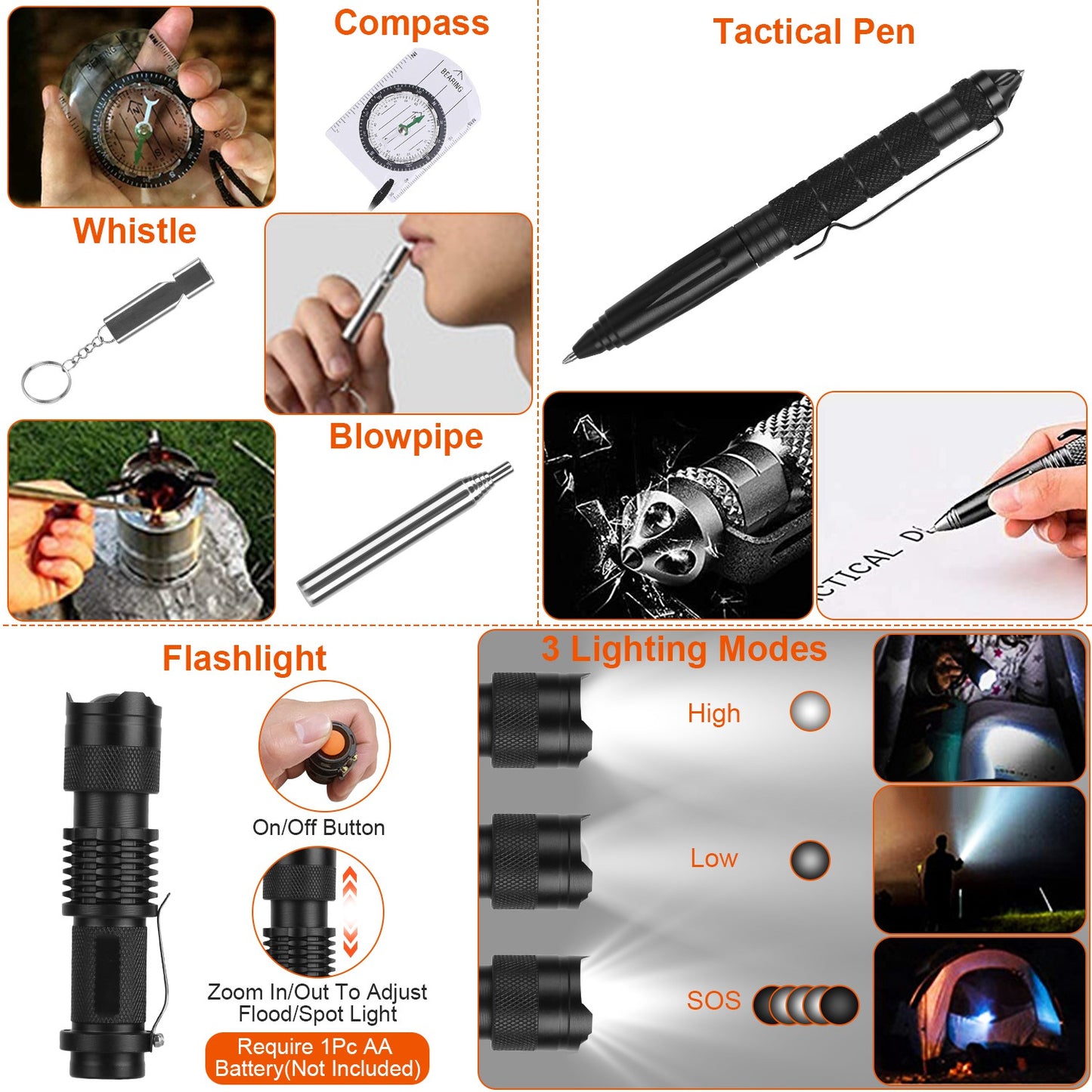 125Pcs Survival Kit - Professional Emergency Survival First Aid Kit, Supplies, Multi-tools