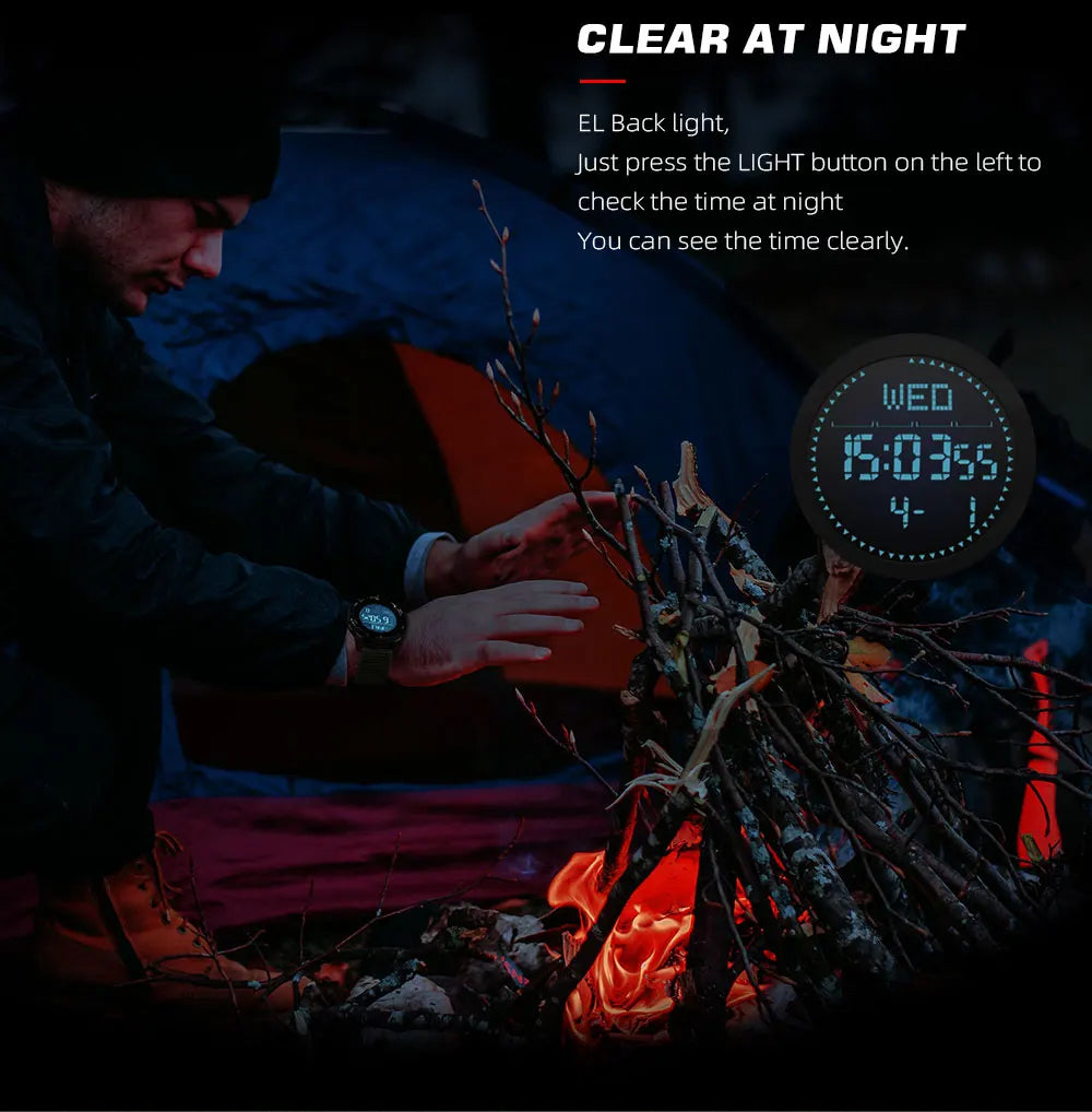 NORTH EDGE ALPS Carbon Fiber Smart Watch - UltraLight, Compass, Waterproof 50M, Step Counter