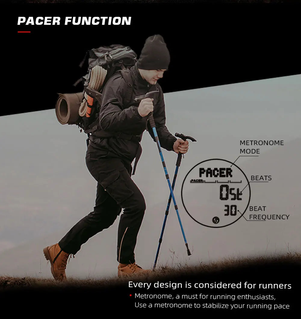 NORTH EDGE ALPS Carbon Fiber Smart Watch - UltraLight, Compass, Waterproof 50M, Step Counter