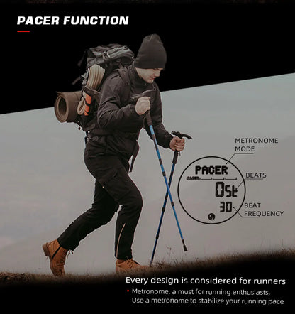 NORTH EDGE ALPS Carbon Fiber Smart Watch - UltraLight, Compass, Waterproof 50M, Step Counter