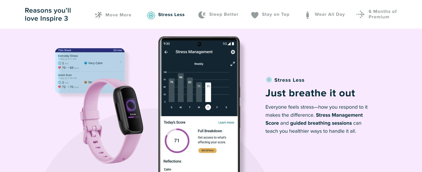 Fitbit Inspire 3 Health and Fitness Tracker