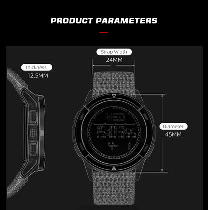 NORTH EDGE ALPS Carbon Fiber Smart Watch - UltraLight, Compass, Waterproof 50M, Step Counter