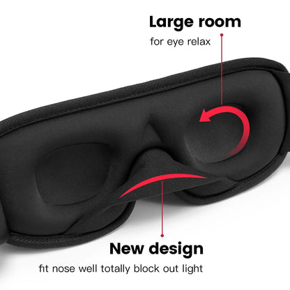 3D Sleeping Mask - Blackout - Light Soft Padded Sleep Mask
