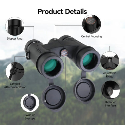 Svbony SV202 Upgraded Wide-angle ED Binoculars 8x32/8x42/10x42 - Bak4 Prism, IPX7 Waterproof, Fogproof