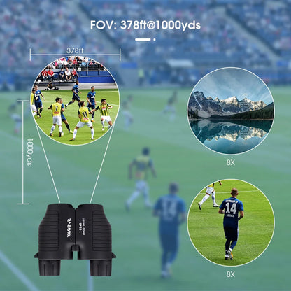 SVBONY SV10/SV10S 8x25 Compact Binoculars - Fixed Focus, Multi-coated Porro Prism Lenses