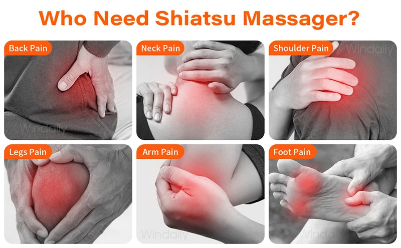 4D Shiatsu Neck, Shoulder, and Back Massager with Heat