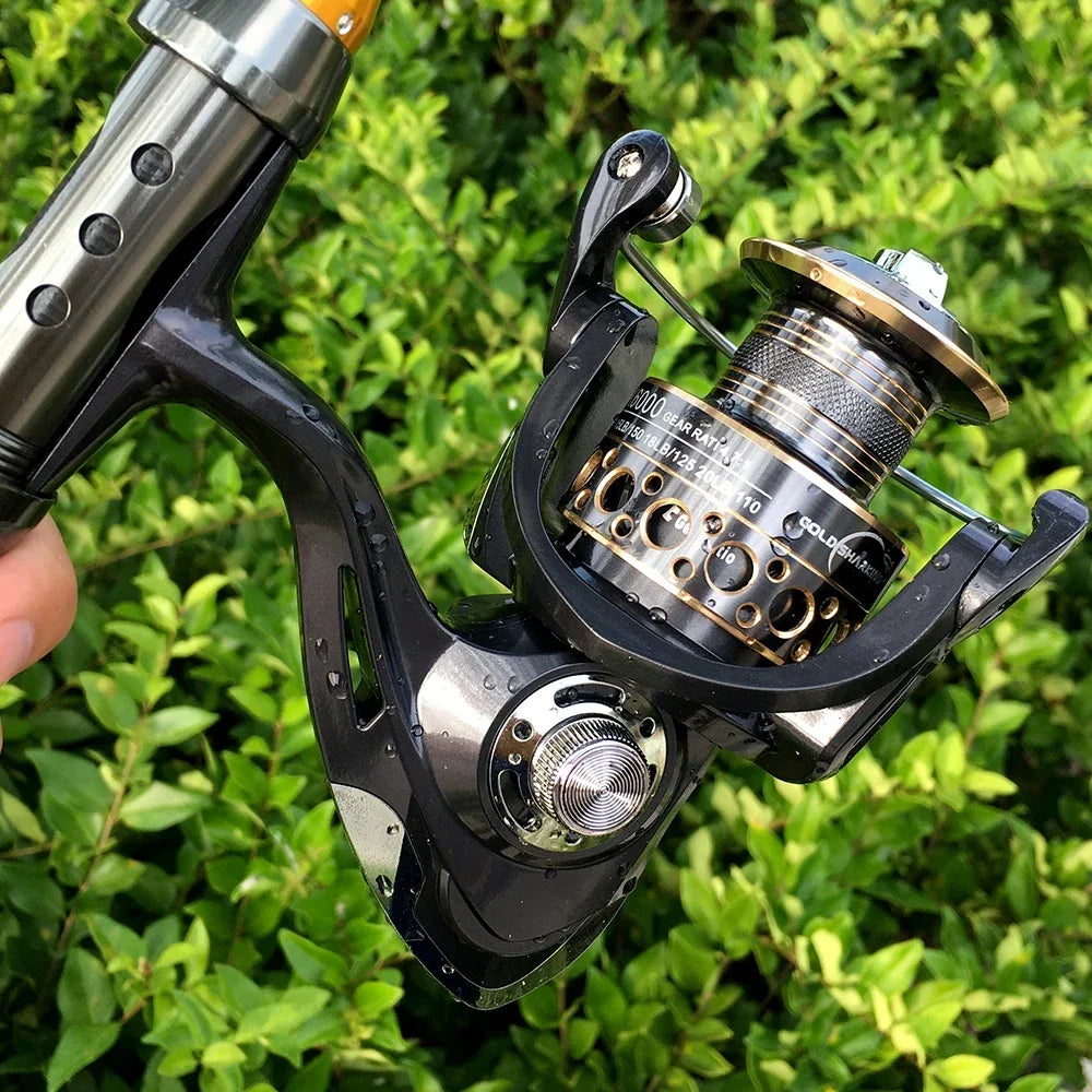 Collapsible Fish Rods Carbon Fiber Collapsible Fishing Rod and Reel - 1.8-3.6m and 5.2:1 Gea ...