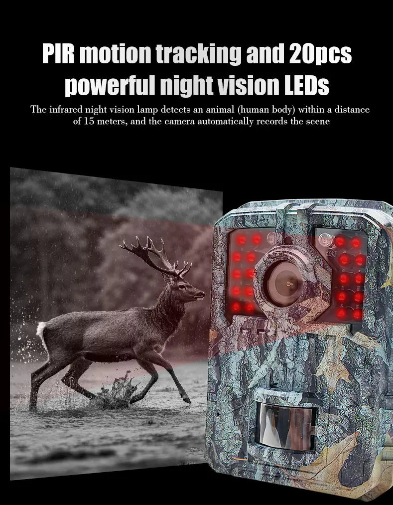 BORME Mini Trail Camera - MiniDL003 16MP 1080P - Night Vision Photo - Motion Camera