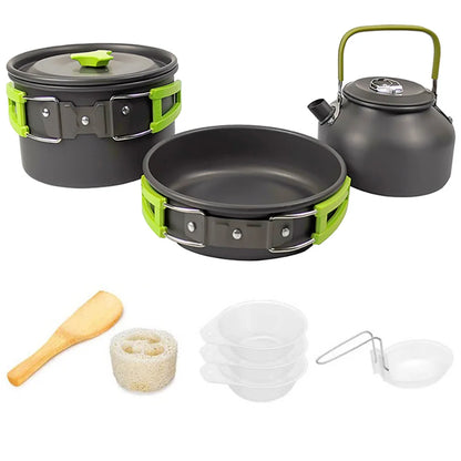 Camping Cooking Accessories Sets - Compact Nesting Camp Cookware - Lightweight Travel Tableware - Outdoor Picnic Set
