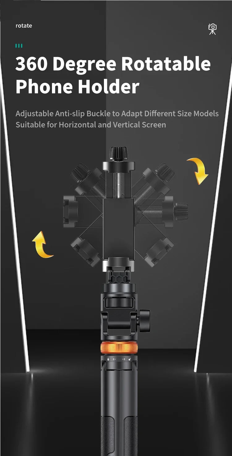 62" Phone Tripod, Tripod for Phone & Selfie Stick with Remote, Extendable Solid Travel Stand