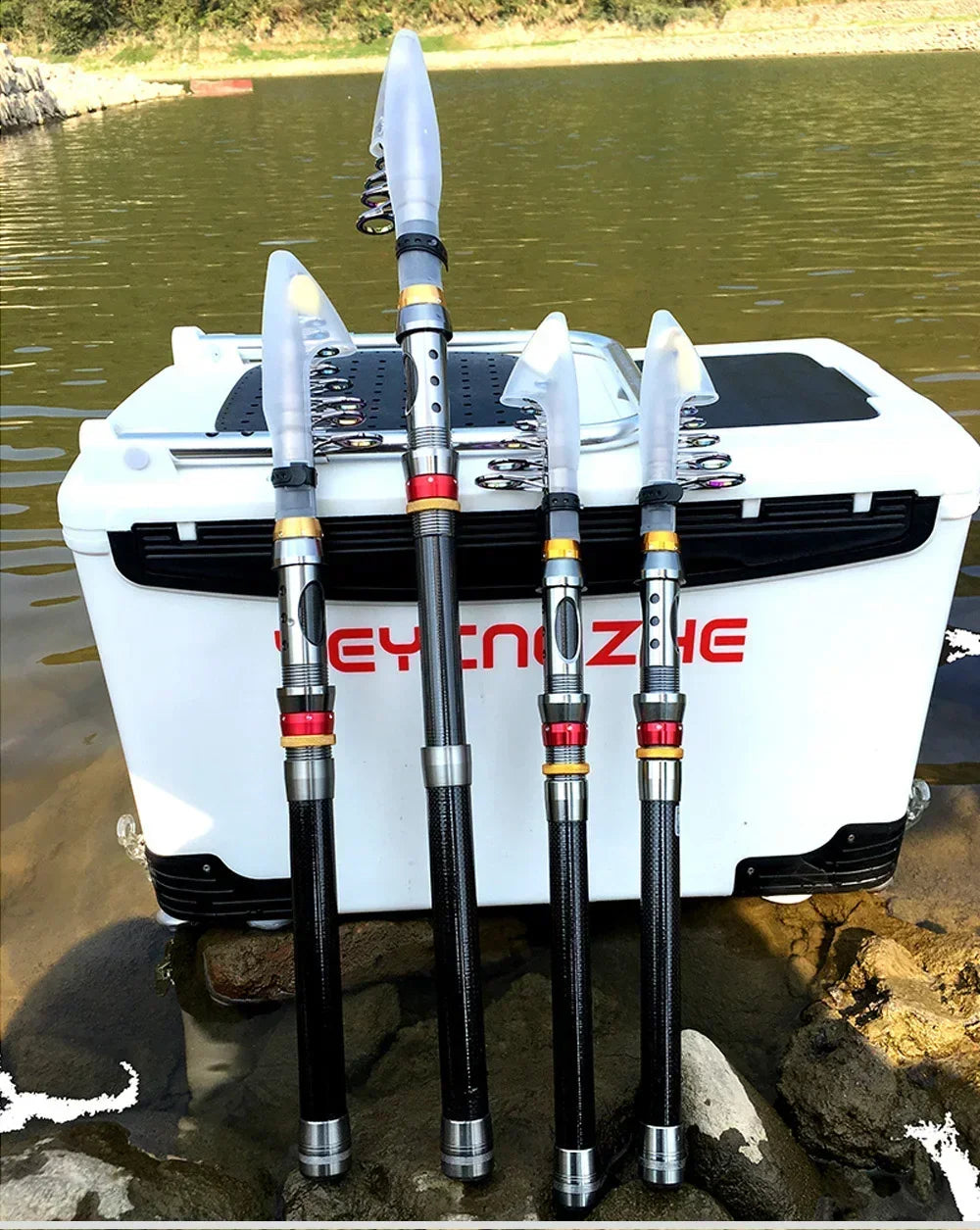 Carbon Fiber Collapsible Fishing Rod and Reel -  1.8-3.6m and 5.2:1 Gear Ratio Stainless Reel with Line