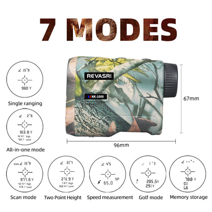 REVASRI Hunting Laser Rangefinder 1000 Yard Range - Rechargeable Battery - Target Acquisition Technology - Slope Compensation