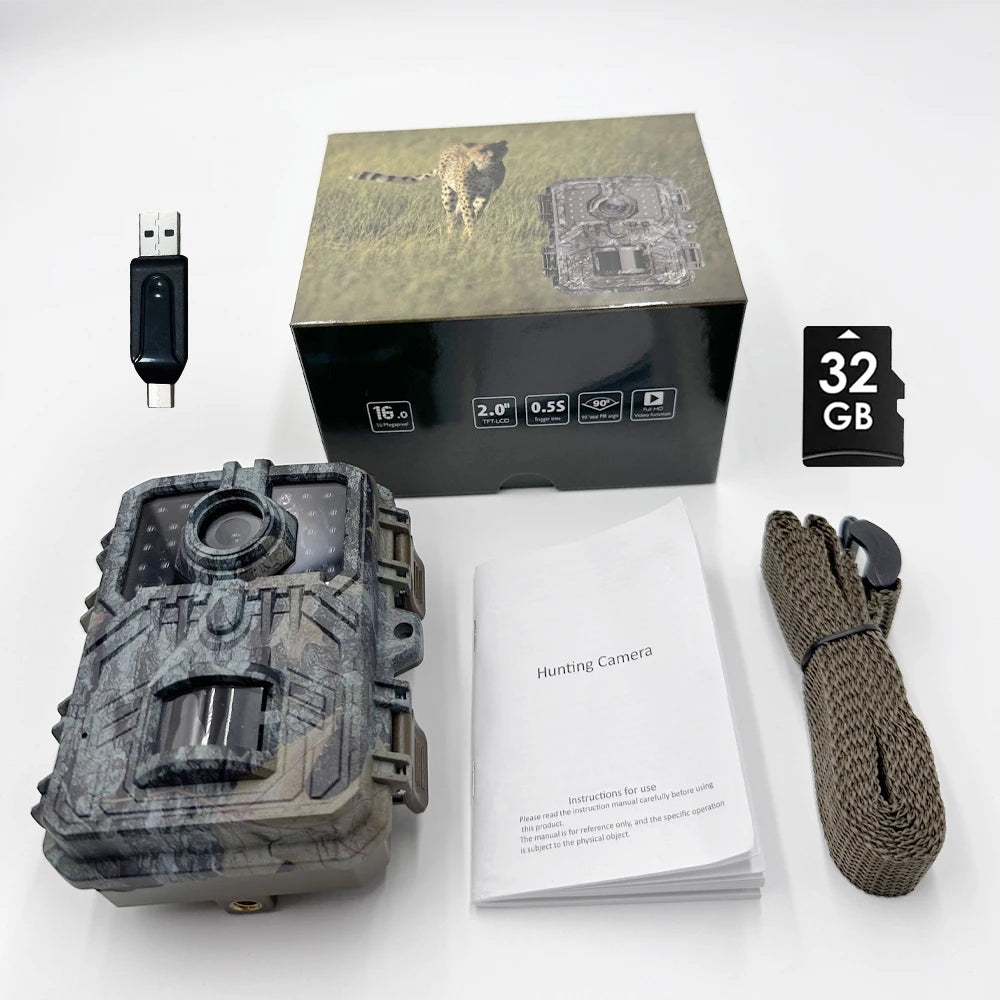 BORME Mini Trail Camera - MiniDL003 16MP 1080P - Night Vision Photo - Motion Camera