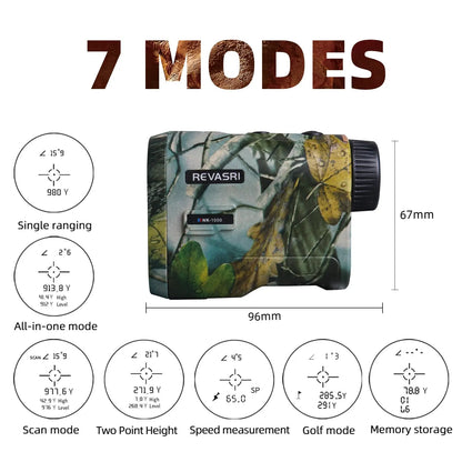 REVASRI Hunting Laser Rangefinder 1000 Yard Range - Rechargeable Battery - Target Acquisition Technology - Slope Compensation
