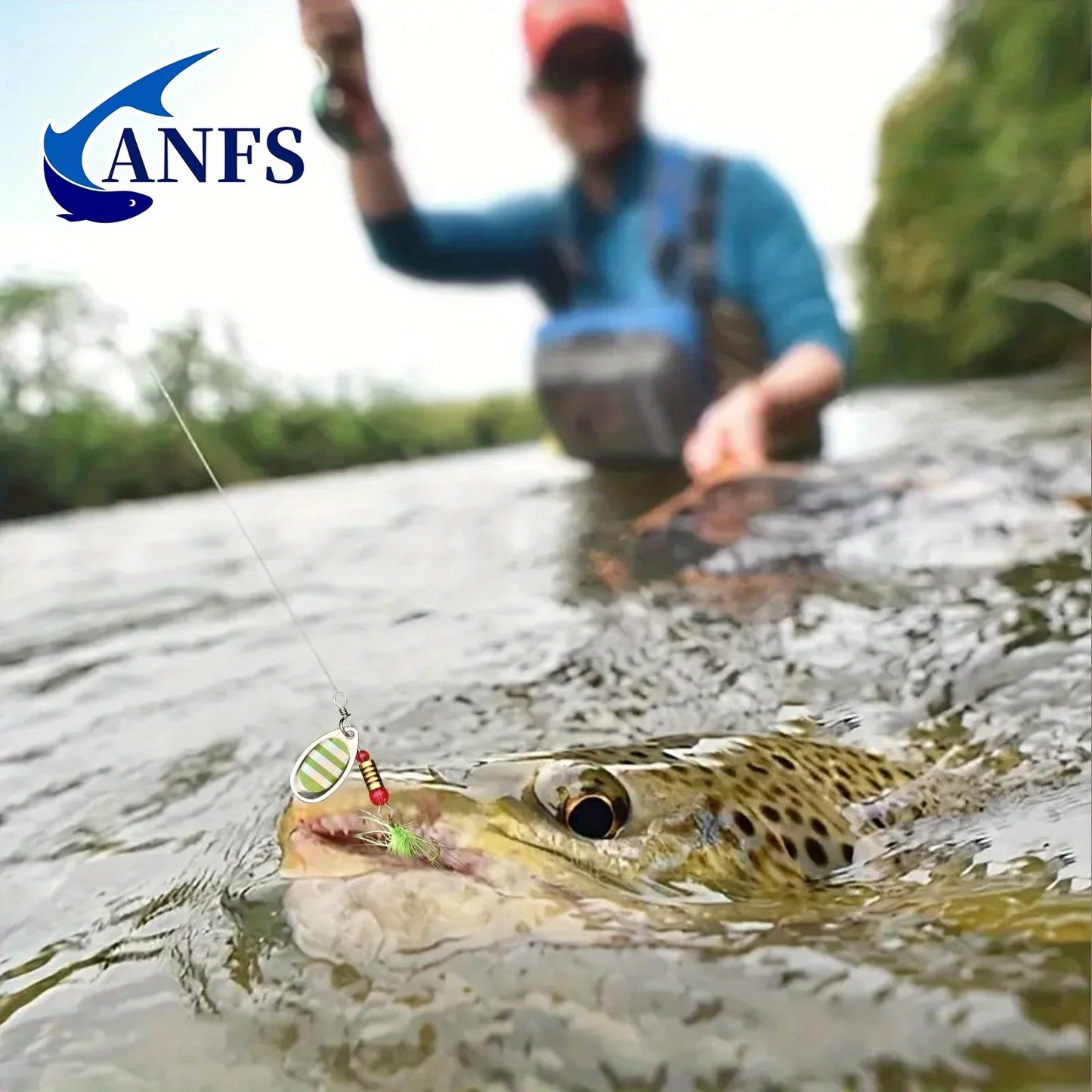 ANFS 16pcs Spinner/Spoons - Metal Fishing Spinners, Spinner Lures with Portable Carry Bag - Fishing Lures Kit