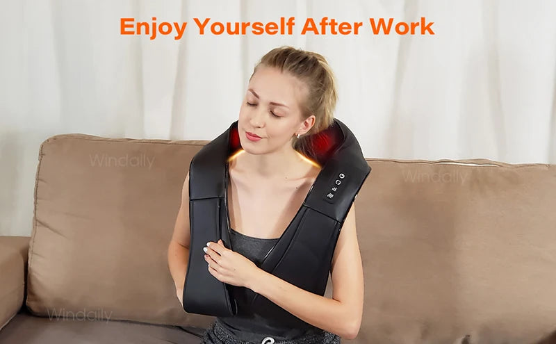 4D Shiatsu Neck, Shoulder, and Back Massager with Heat