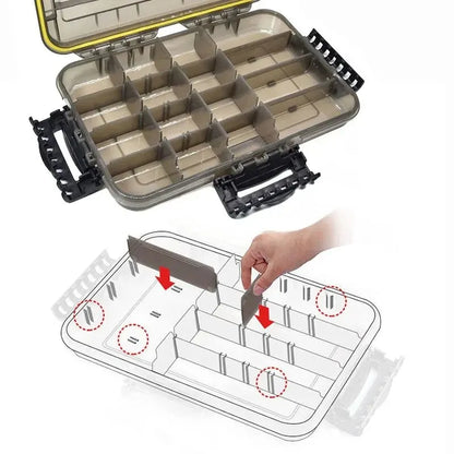 JSFUN Waterproof Fishing Tackle Box/Dry Tool Storage Box - Water Tight Storage Container - 3 Sizes - Heavy Duty Latch and Seal