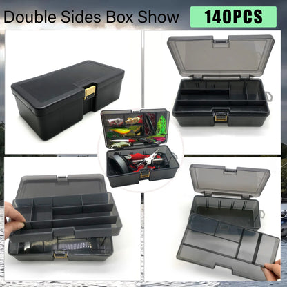 140/369pcs Fishing Accessories Set With Tacklebox - Includes Everything You Need To Get Started