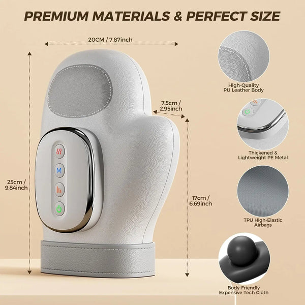 New - Hand Massager with 3 Massage Modes, 3 Temperature Settings, 5 Compression Pressures - Cordless Wrist and Finger Massage