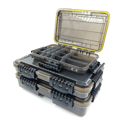 JSFUN Waterproof Fishing Tackle Box/Dry Tool Storage Box - Water Tight Storage Container - 3 Sizes - Heavy Duty Latch and Seal