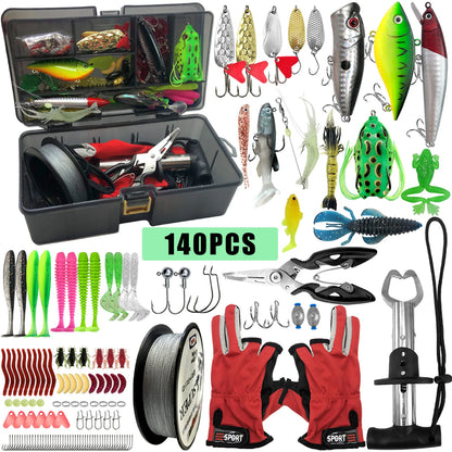 140/369pcs Fishing Accessories Set With Tacklebox - Includes Everything You Need To Get Started