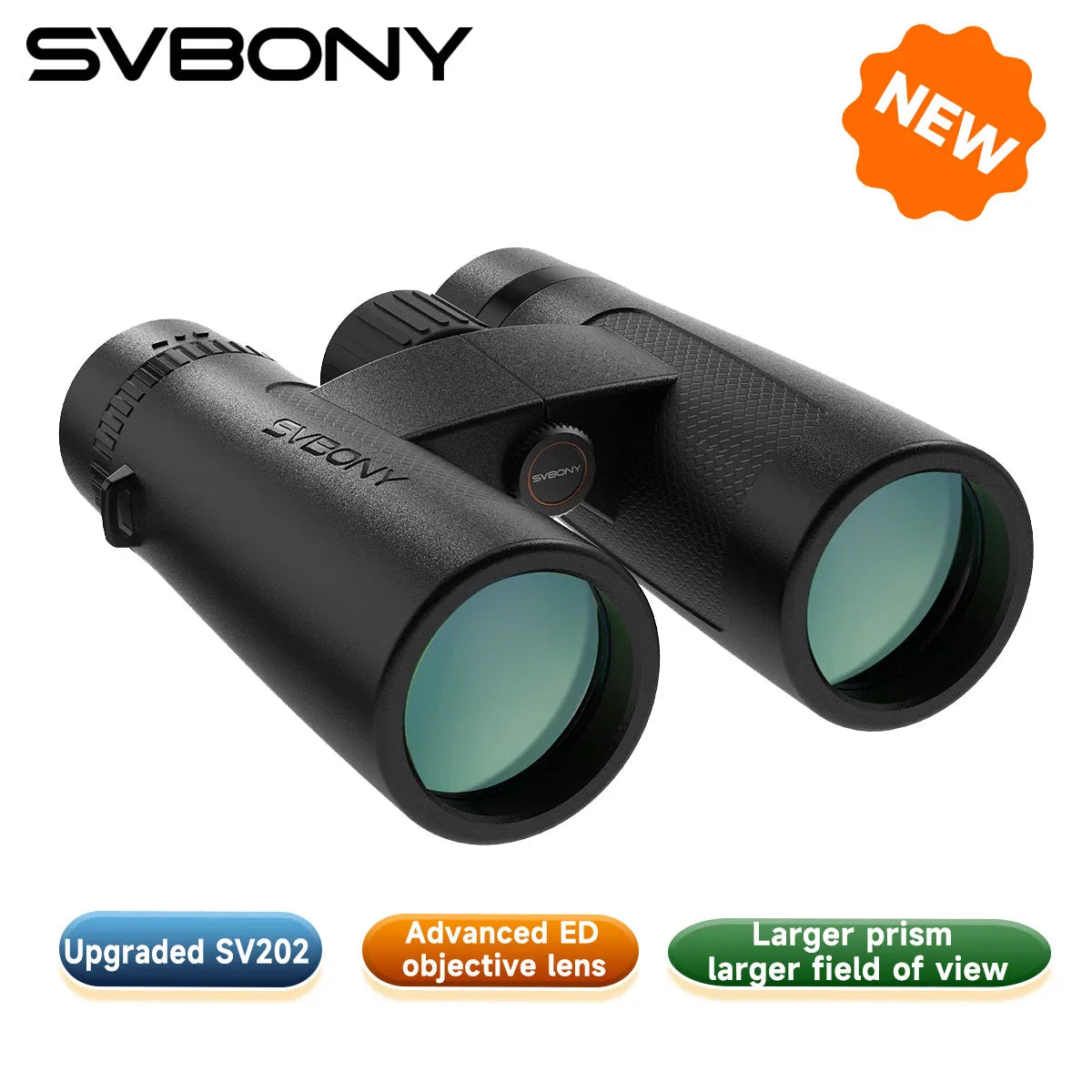 Svbony SV202 Upgraded Wide-angle ED Binoculars 8x32/8x42/10x42 - Bak4 Prism, IPX7 Waterproof, Fogproof