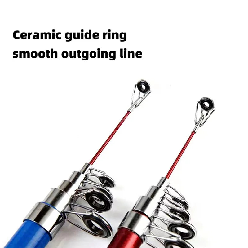 Collapsible Fishing Rod - Full Kids Fishing Kit With Travel Bag and Lures