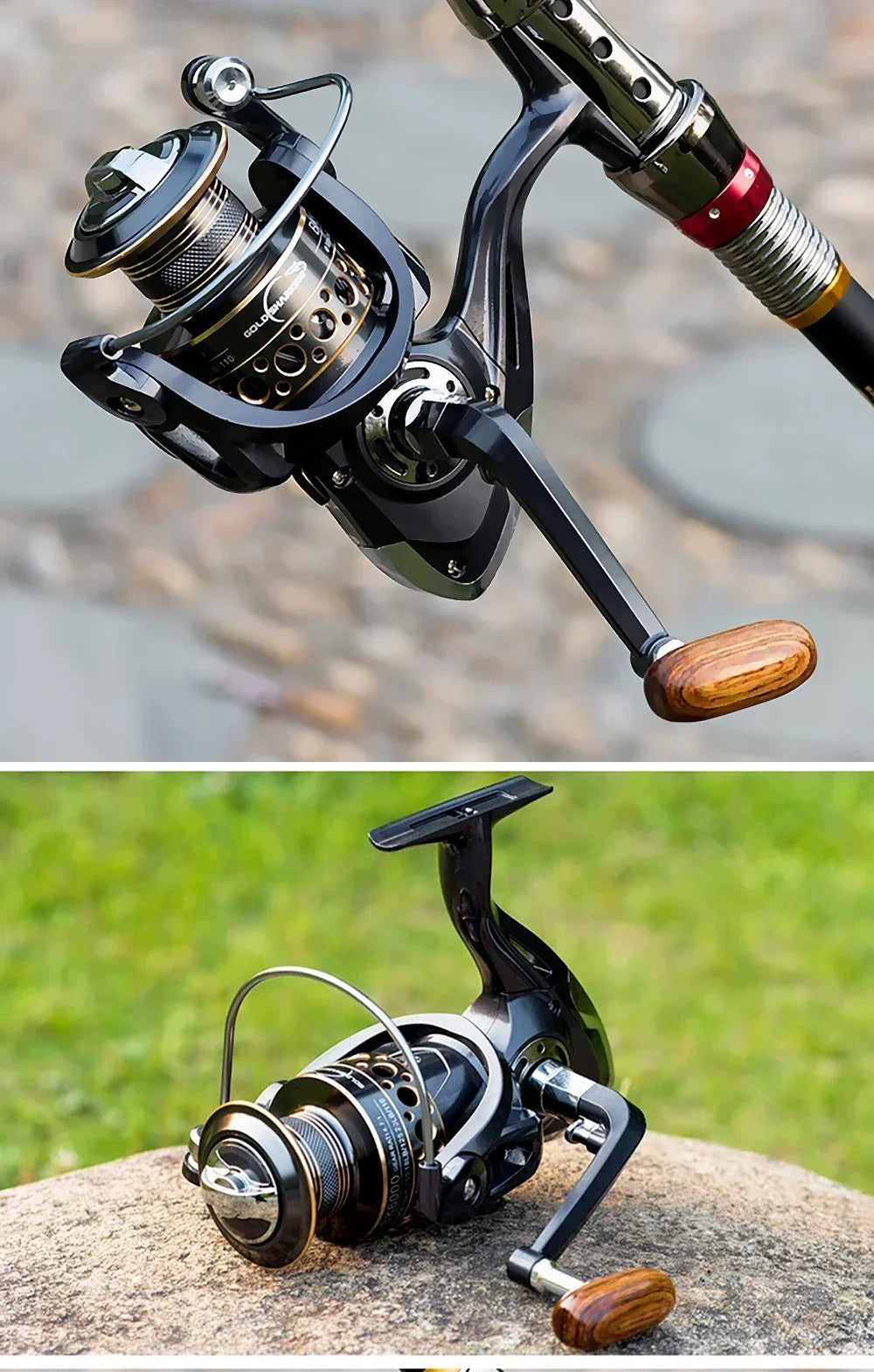 Carbon Fiber Collapsible Fishing Rod and Reel -  1.8-3.6m and 5.2:1 Gear Ratio Stainless Reel with Line