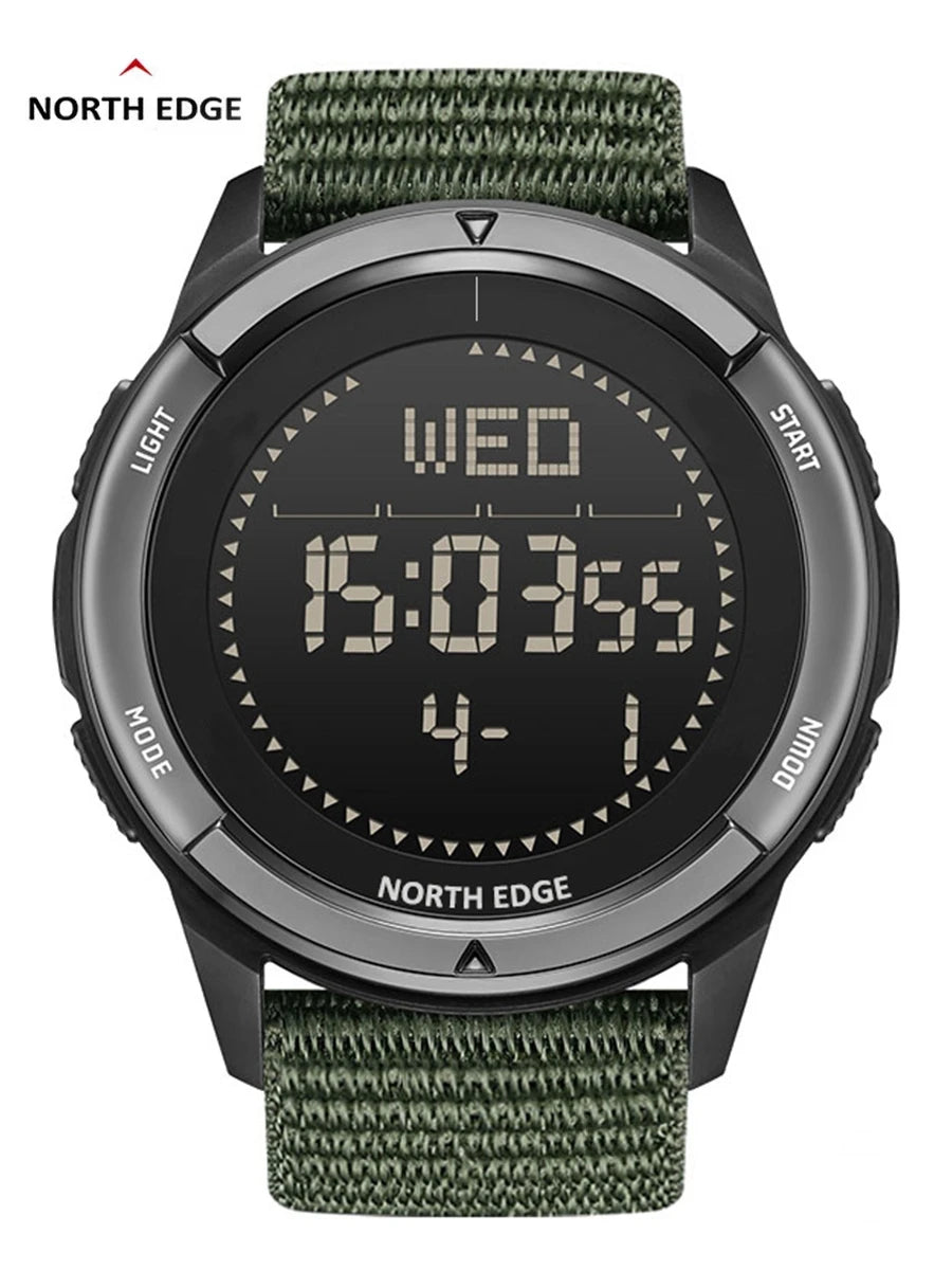 NORTH EDGE ALPS Carbon Fiber Smart Watch - UltraLight, Compass, Waterproof 50M, Step Counter