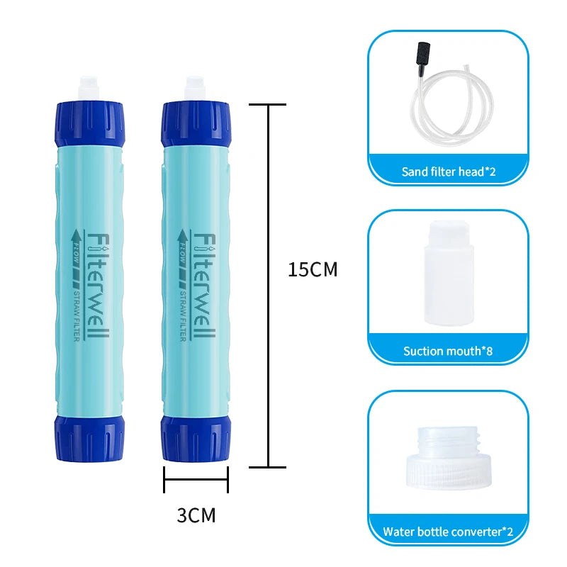 Filterwell Filter Cartridge Refills - Water Filtration System - Emergency Survival Camping Water Purifier