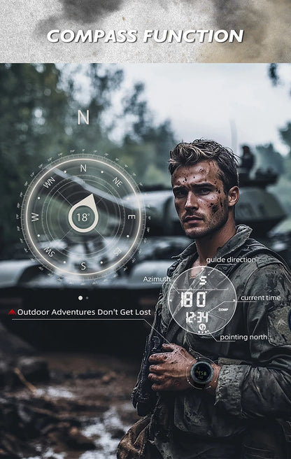 NORTH EDGE TANK 3 Smartwatch - Pedometer, Compass, Waterproof 50M