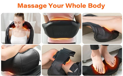 4D Shiatsu Neck, Shoulder, and Back Massager with Heat
