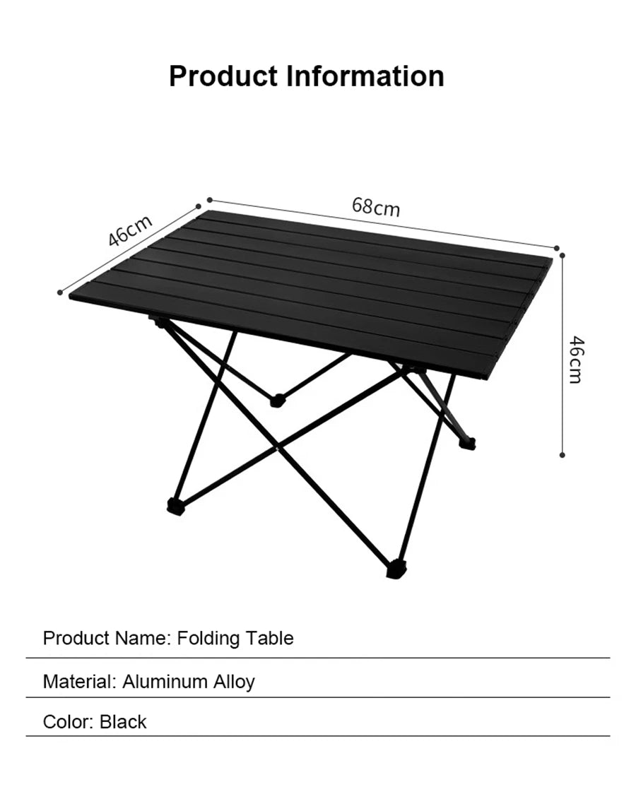 Folding Camping Table - Portable Compact Ultralight Aluminum Camp Table & Bag