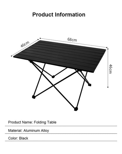 Folding Camping Table - Portable Compact Ultralight Aluminum Camp Table & Bag