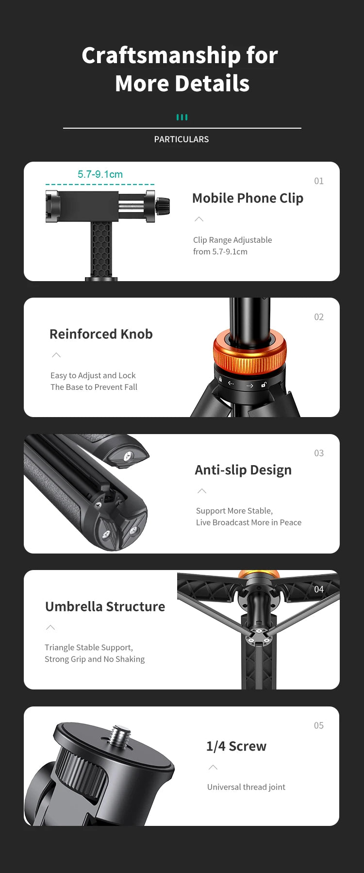 62" Phone Tripod, Tripod for Phone & Selfie Stick with Remote, Extendable Solid Travel Stand