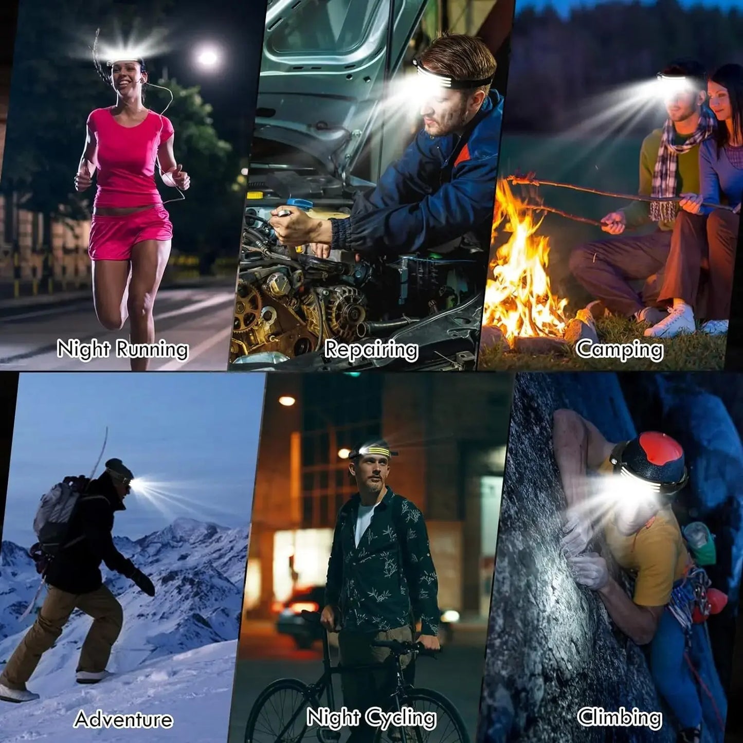 Lumi Light COB LED Headband - Waterproof Rechargeable Headlamp - Motion Sensing