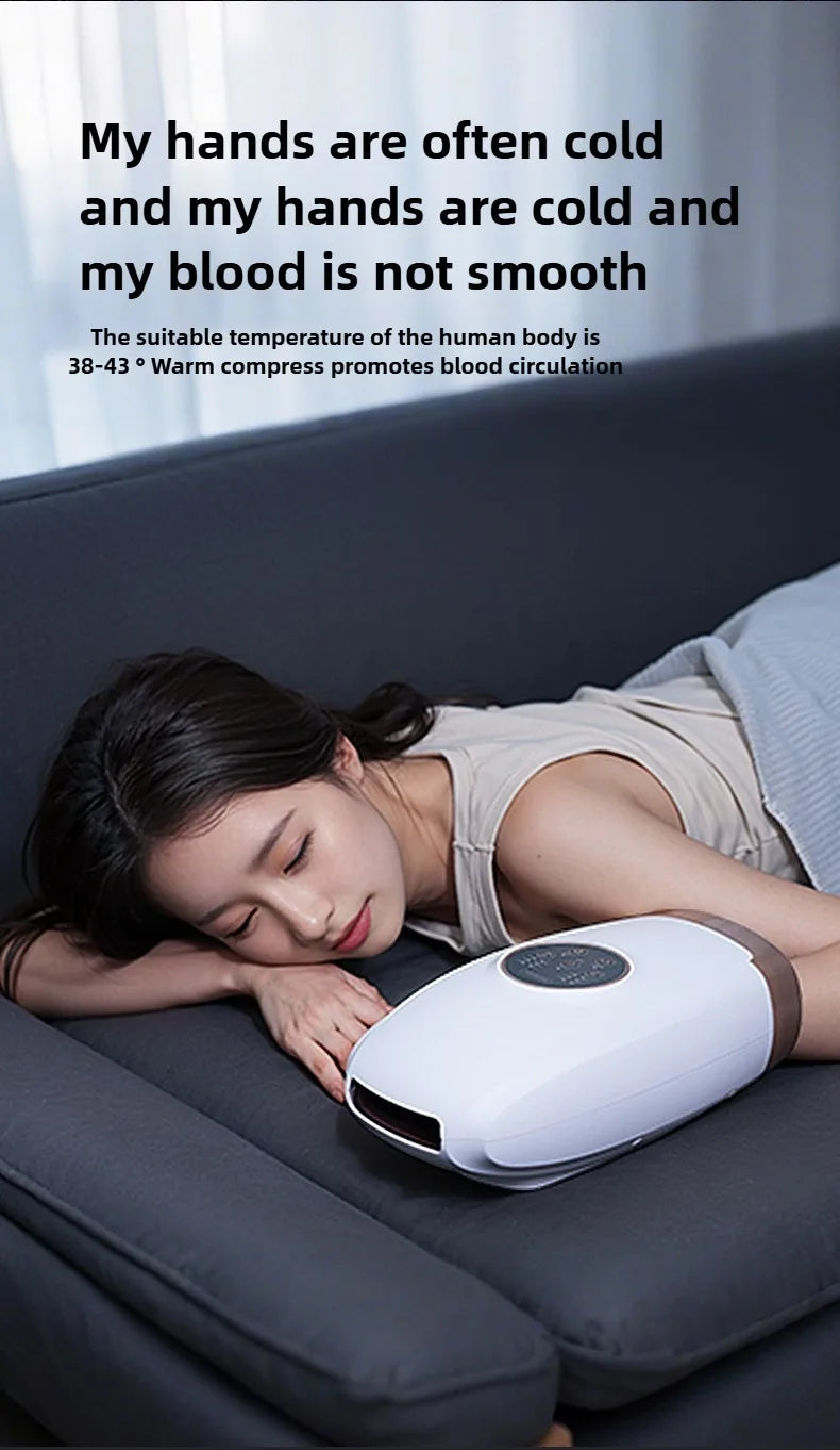 Cordless Hand Massager – Heat & Compression with 5 Intensity Levels, 5 Massage Modes, 2 Vibration Levels, and Travel Bag