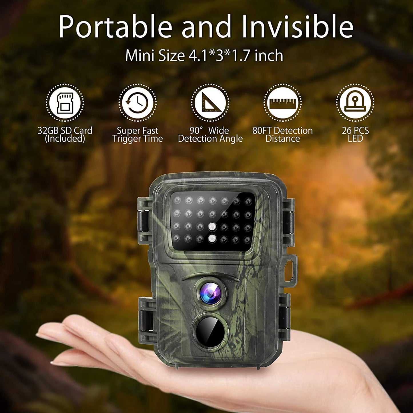 Suntek Mini Trail Camera - Mini600 20MP 1080P Wildlife - Night Vision
