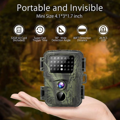 Suntek Mini Trail Camera - Mini600 20MP 1080P Wildlife - Night Vision