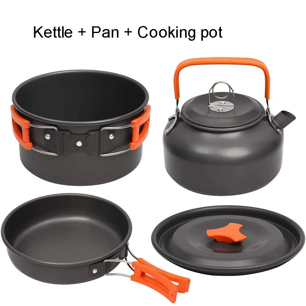 Camping Cooking Accessories Sets - Compact Nesting Camp Cookware - Lightweight Travel Tableware - Outdoor Picnic Set