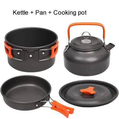 Camping Cooking Accessories Sets - Compact Nesting Camp Cookware - Lightweight Travel Tableware - Outdoor Picnic Set