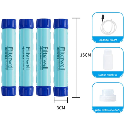 Filterwell Filter Cartridge Refills - Water Filtration System - Emergency Survival Camping Water Purifier
